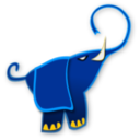 download Blue Elephant clipart image with 0 hue color
