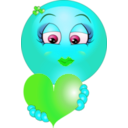 download Cute Girl Heart Emoticon Smiley clipart image with 135 hue color