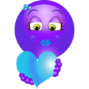 download Cute Girl Heart Emoticon Smiley clipart image with 225 hue color