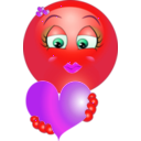 download Cute Girl Heart Emoticon Smiley clipart image with 315 hue color