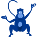 download Monkey clipart image with 180 hue color