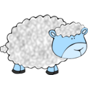 download Funny Sheep clipart image with 180 hue color