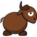 download Cartoon Gnu Side clipart image with 0 hue color