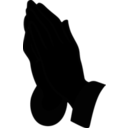 download Praying Hands Silhouette clipart image with 180 hue color