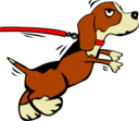 Dog On Leash Cartoon