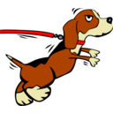 download Dog On Leash Cartoon clipart image with 0 hue color