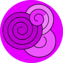 download Red Spirals clipart image with 270 hue color