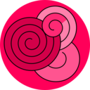 download Red Spirals clipart image with 315 hue color