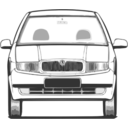 download Fabia Front View clipart image with 180 hue color