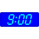download Digital Clock clipart image with 180 hue color