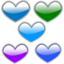 download Gloss Heart 3 clipart image with 180 hue color