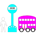 download Bus Station clipart image with 180 hue color