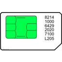 download Sim Card clipart image with 90 hue color