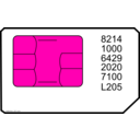 download Sim Card clipart image with 270 hue color
