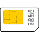 download Sim Card clipart image with 0 hue color