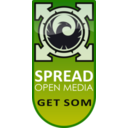 download Get Som Spread Open Media clipart image with 225 hue color