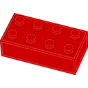 download Red Lego Brick clipart image with 0 hue color