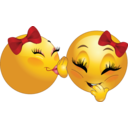 download Girl Talk Smiley Emoticon clipart image with 0 hue color