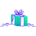 download Gift clipart image with 225 hue color