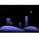 download Night Cityscape clipart image with 45 hue color