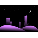 download Night Cityscape clipart image with 90 hue color