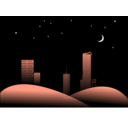 download Night Cityscape clipart image with 180 hue color
