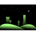 download Night Cityscape clipart image with 270 hue color