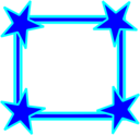 Simple Bright Blue Star Cornered Frame