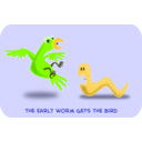 download The Early Worm clipart image with 45 hue color
