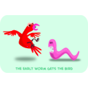 download The Early Worm clipart image with 315 hue color