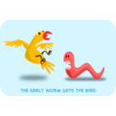 download The Early Worm clipart image with 0 hue color