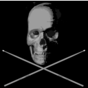 download Old Skull Drumming Bw clipart image with 90 hue color
