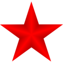 download Red Star clipart image with 0 hue color