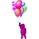 download Teddy Bear With Balloons clipart image with 270 hue color