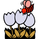 download Bee And Flowers clipart image with 315 hue color