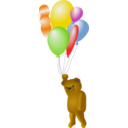 download Teddy Bear With Balloons clipart image with 0 hue color