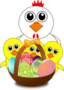 Funny Chicken And Chicks Cartoon Easter