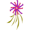 download Green Yellow Red Flower clipart image with 270 hue color