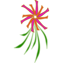 download Green Yellow Red Flower clipart image with 315 hue color