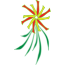 download Green Yellow Red Flower clipart image with 0 hue color