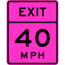 download Exit Speed 40 clipart image with 270 hue color