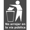 download Spanish Trash Bin Sign clipart image with 225 hue color