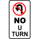 download Sign No U Turn clipart image with 0 hue color