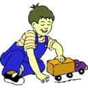 download Boy Playing With Toy Truck clipart image with 45 hue color