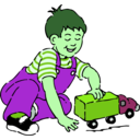 download Boy Playing With Toy Truck clipart image with 90 hue color