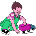 download Boy Playing With Toy Truck clipart image with 315 hue color