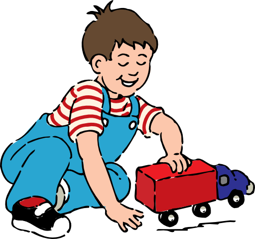 Boy Playing With Toy Truck