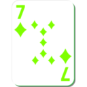 download White Deck 7 Of Diamonds clipart image with 90 hue color