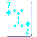 download White Deck 7 Of Diamonds clipart image with 180 hue color