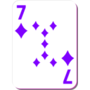 download White Deck 7 Of Diamonds clipart image with 270 hue color